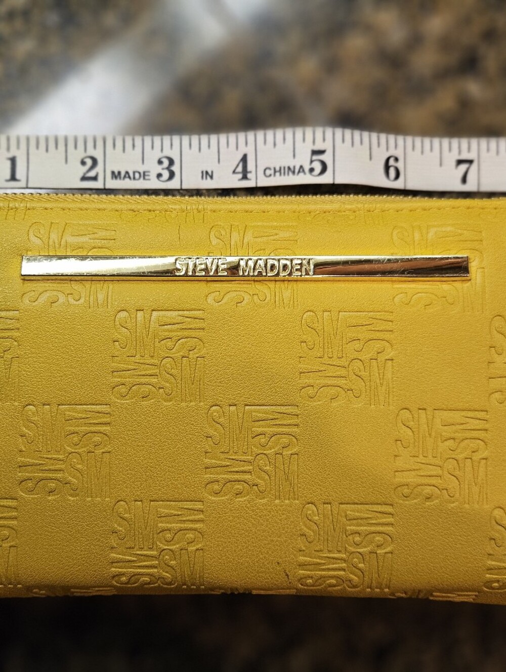 Steve Madden Yellow Wallet - Signature Embossed Design